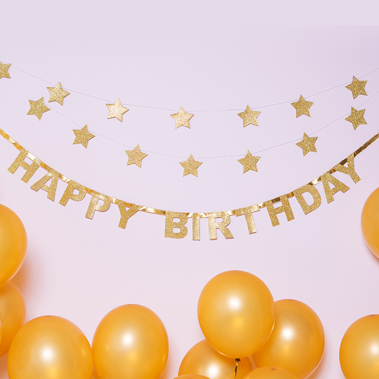 生日和星星派對旗幟