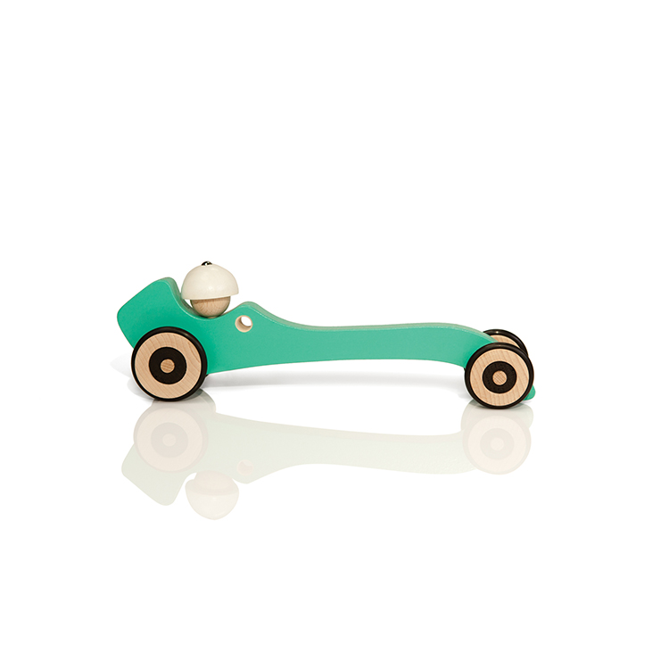 法國木質玩具車 藍綠