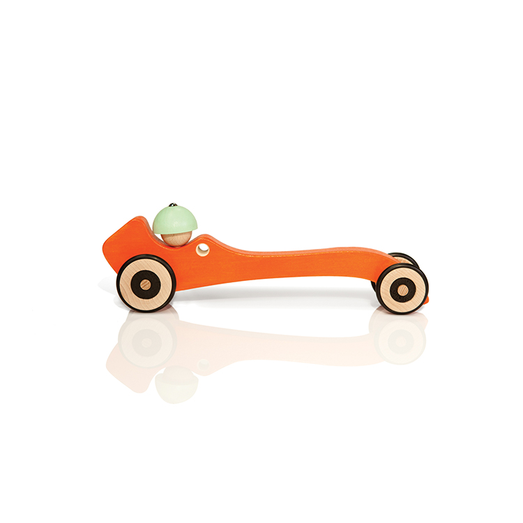 法國木質玩具車 橘