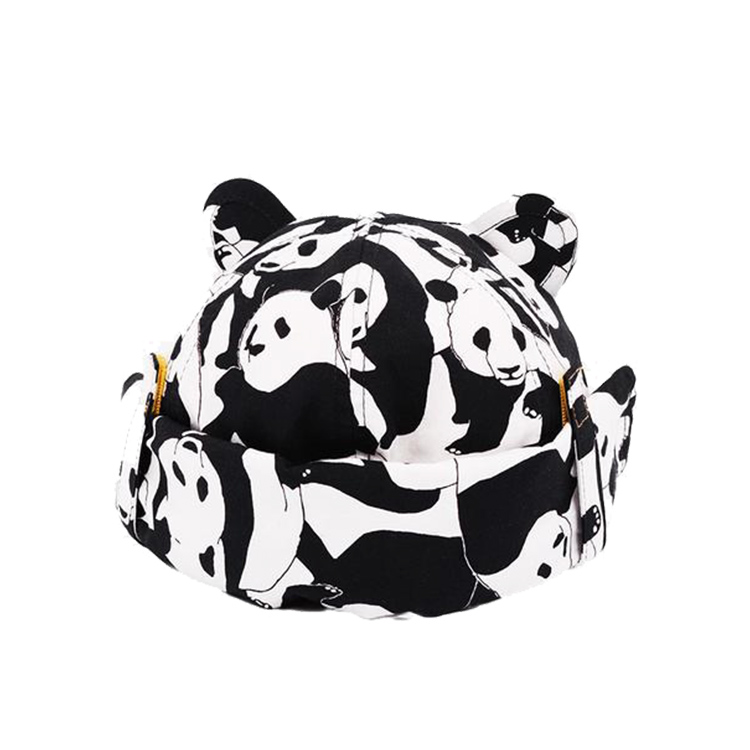 護頸遮陽帽-貓熊幾何